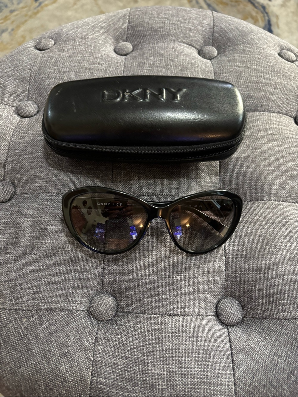 DKNY Black Cat-Eye Sunglasses with Branded Case